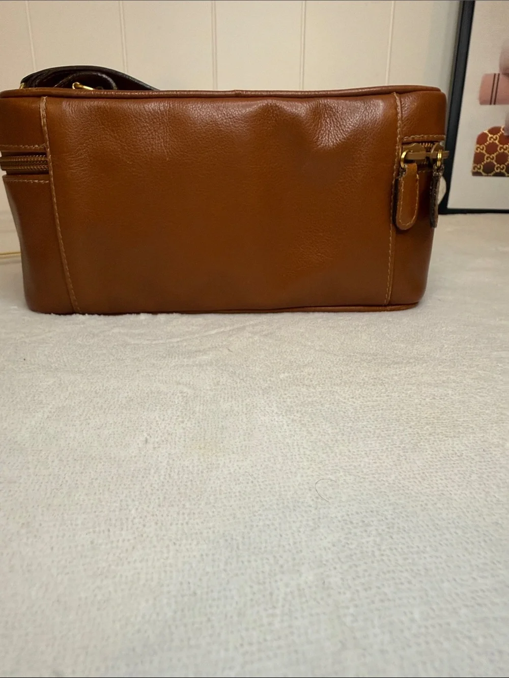 Vintage Gucci Horsebit Leather Train Case Vanity Cosmetic Bag Brown Italy - Picture 6 of 12